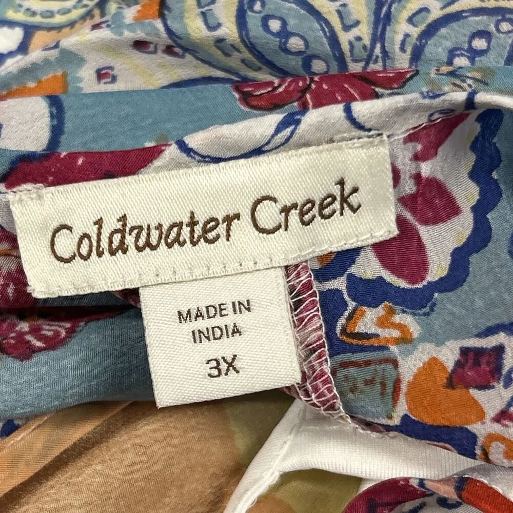 Coldwater Creek Dress Womens 3X Embroidered Floral Boho Maxi Sleeveless Lined - Picture 2 of 7